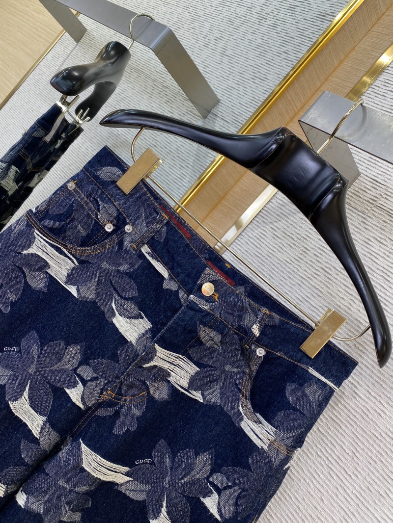 Gucci Jacquard Wash Denim Shorts 5