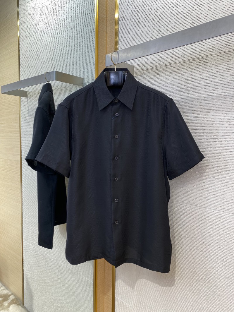 LV Checkered Jacquard Short Sleeve Shirt Black 4