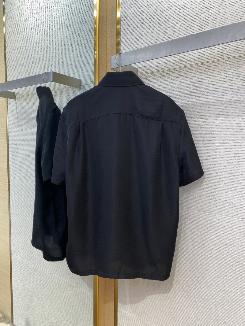 LV Checkered Jacquard Short Sleeve Shirt Black 6