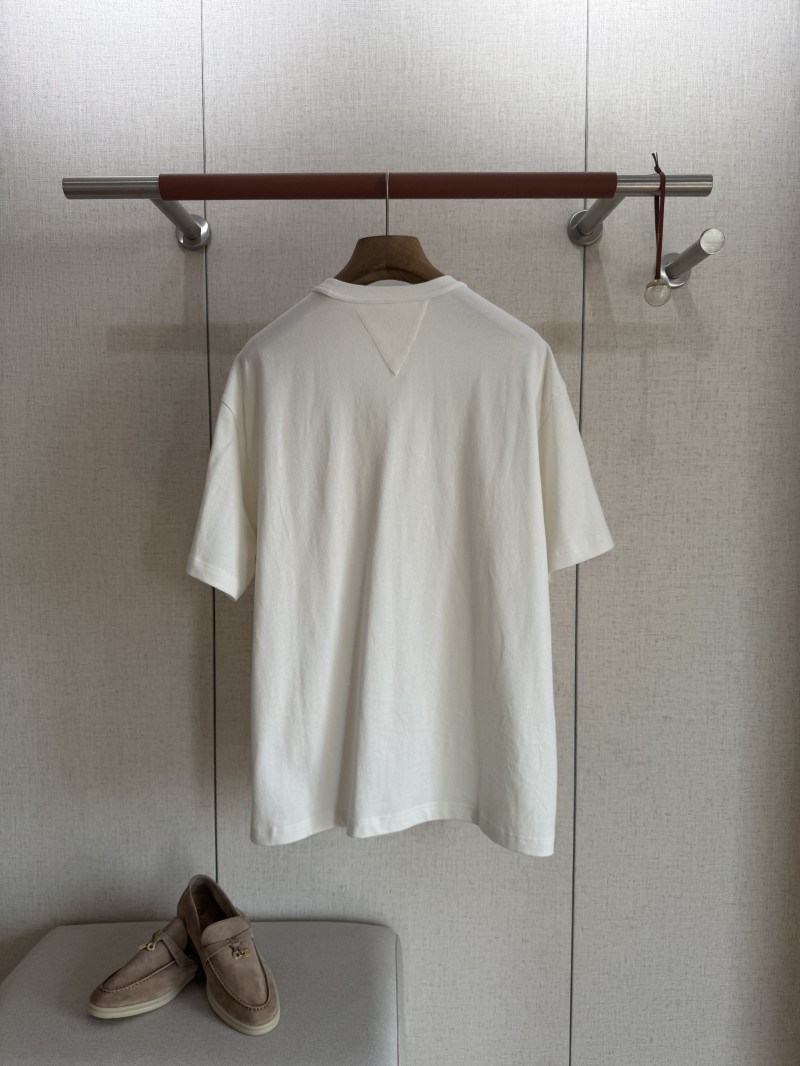 Bottega Veneta Pocket Studded Round Neck Short Sleeve White 1