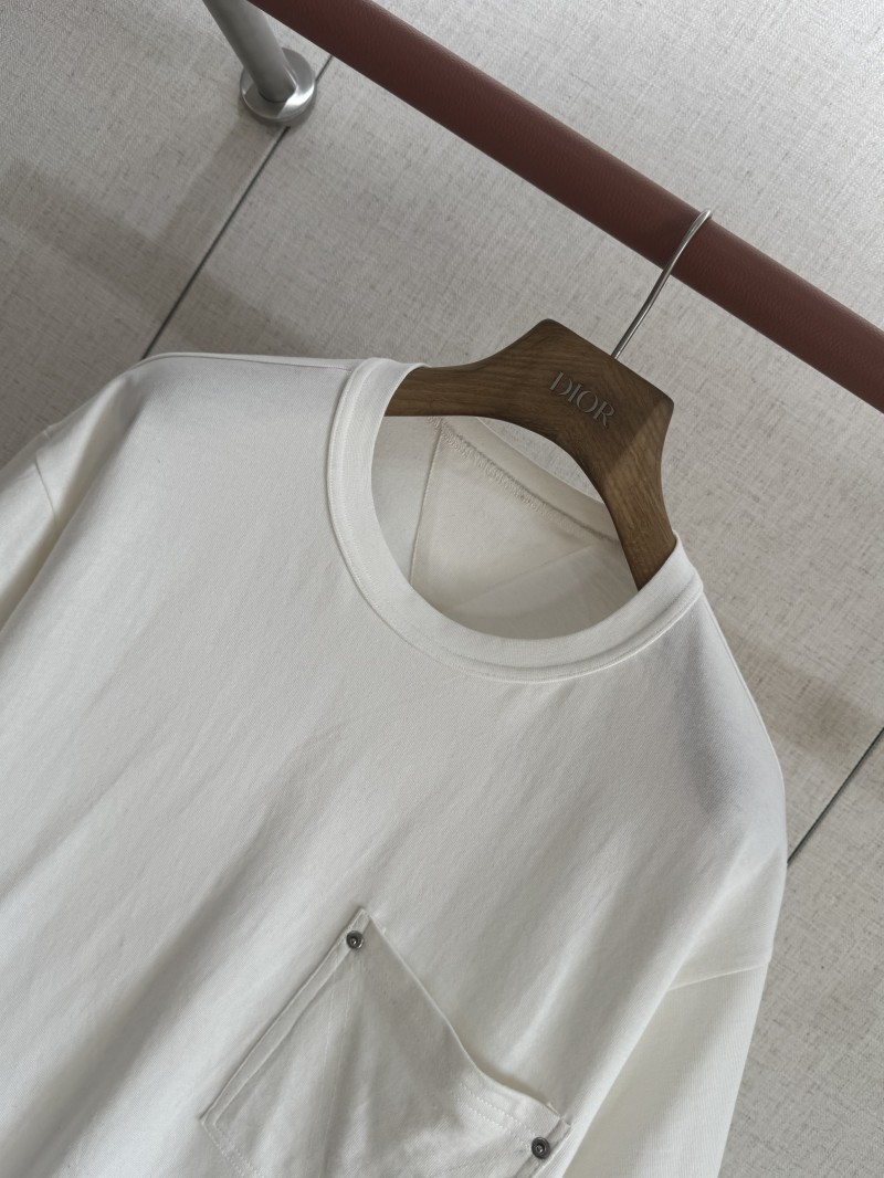 Bottega Veneta Pocket Studded Round Neck Short Sleeve White 2
