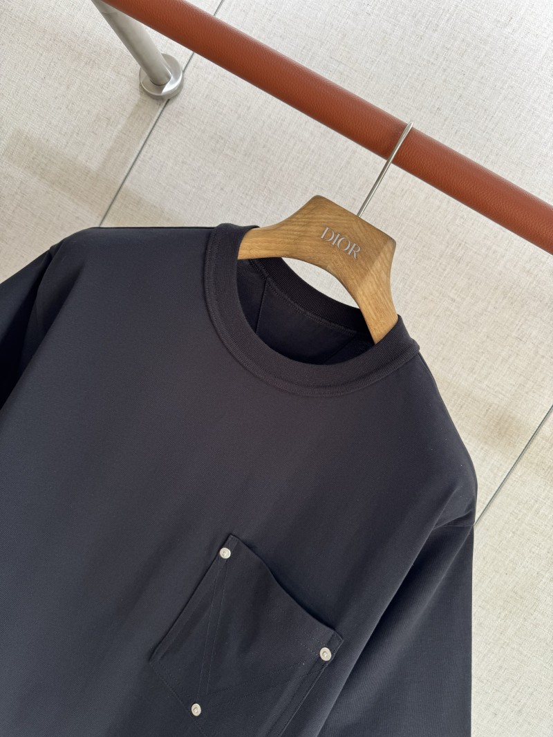 Bottega Veneta Pocket Studded Round Neck Short Sleeve Black 2