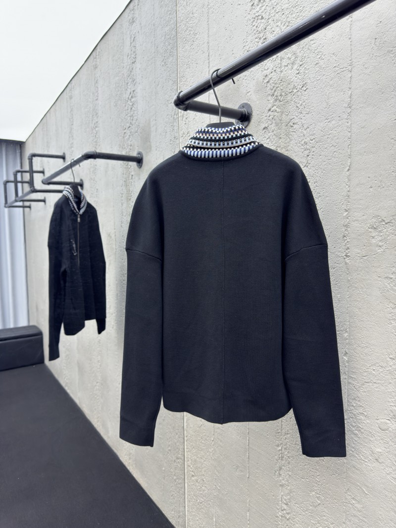 lv plaid collar appliques knit jacket 1