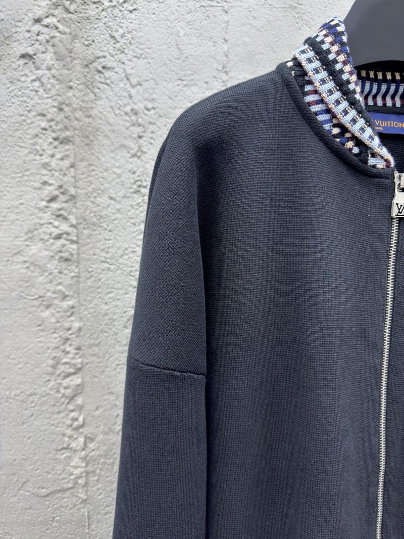 lv plaid collar appliques knit jacket 2