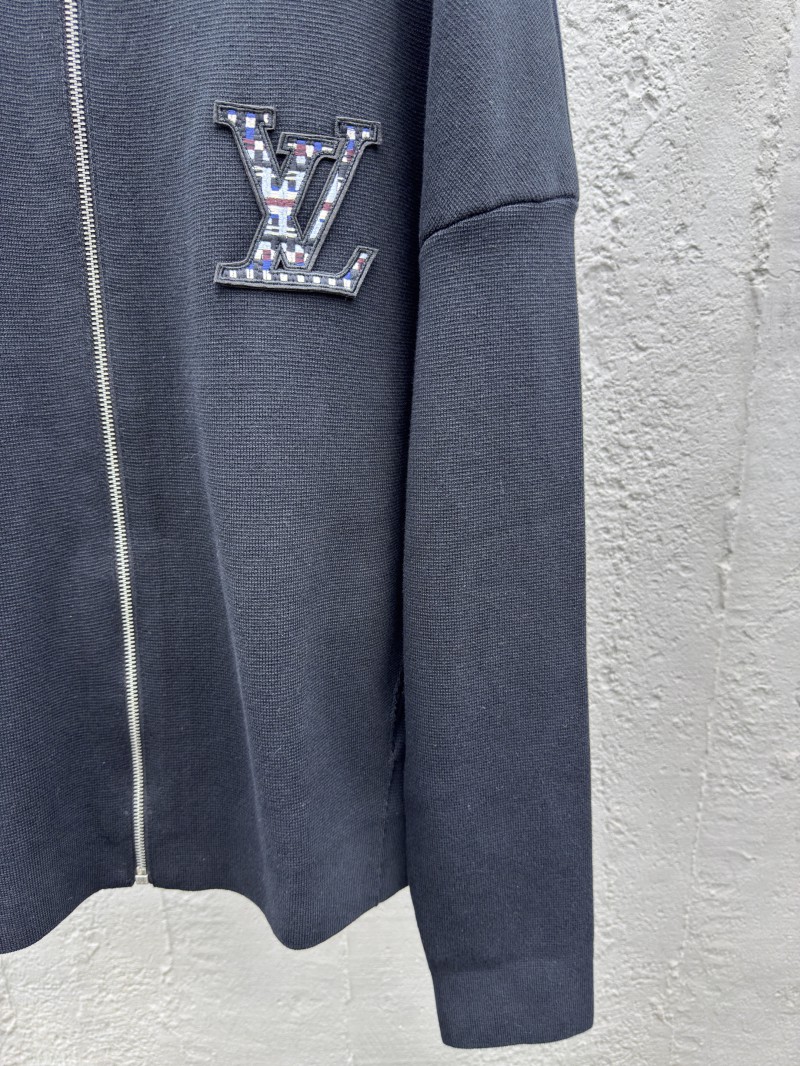 lv plaid collar appliques knit jacket 4