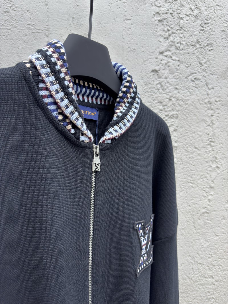 lv plaid collar appliques knit jacket 5