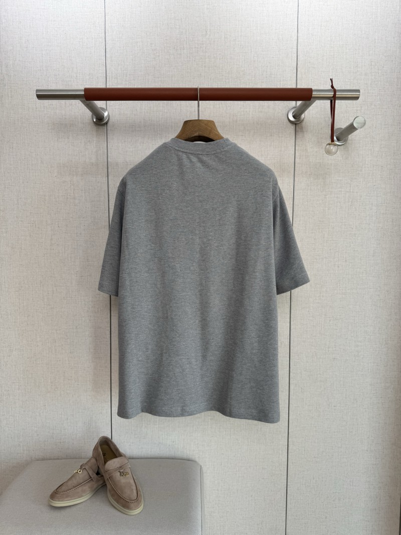 HERMES Leather Patchwork Pocket Round Neck Short Sleeve 1