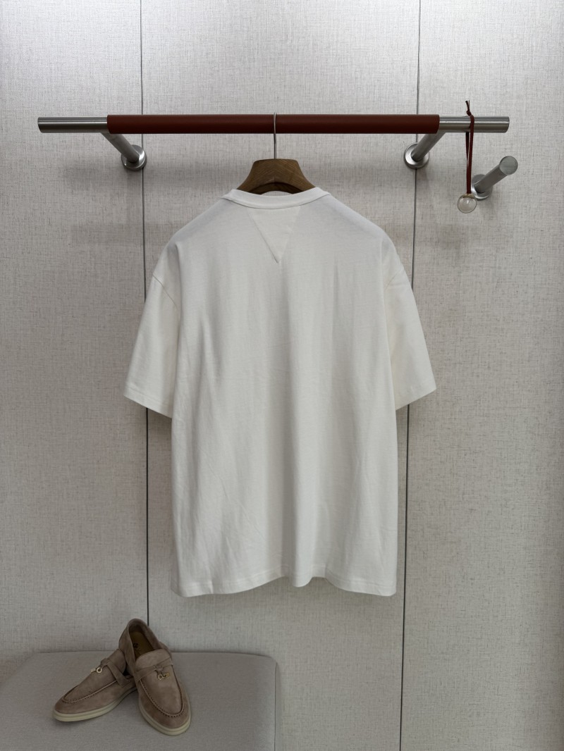 Bottega Veneta Round Neck Pocket Heart Short Sleeve White 1