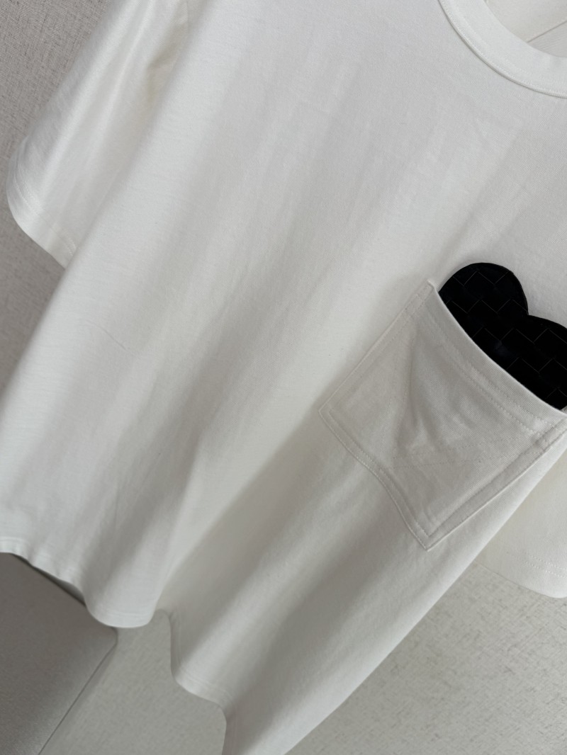 Bottega Veneta Round Neck Pocket Heart Short Sleeve White 3