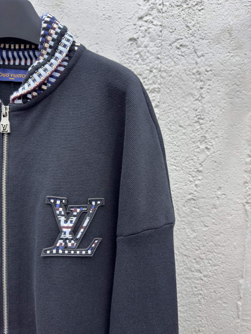 lv plaid collar appliques knit jacket 6