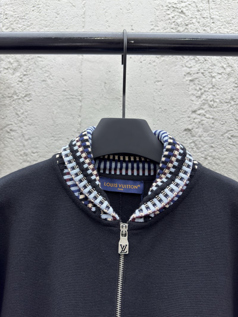 lv plaid collar appliques knit jacket 7