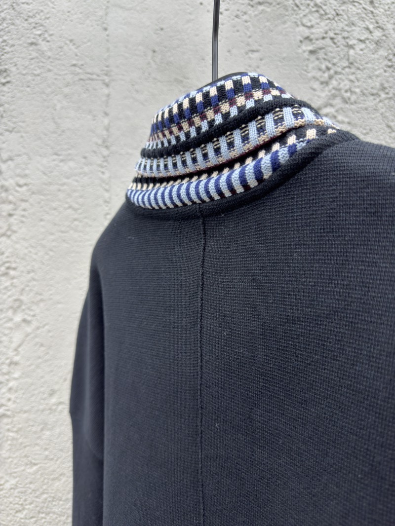 lv plaid collar appliques knit jacket 8