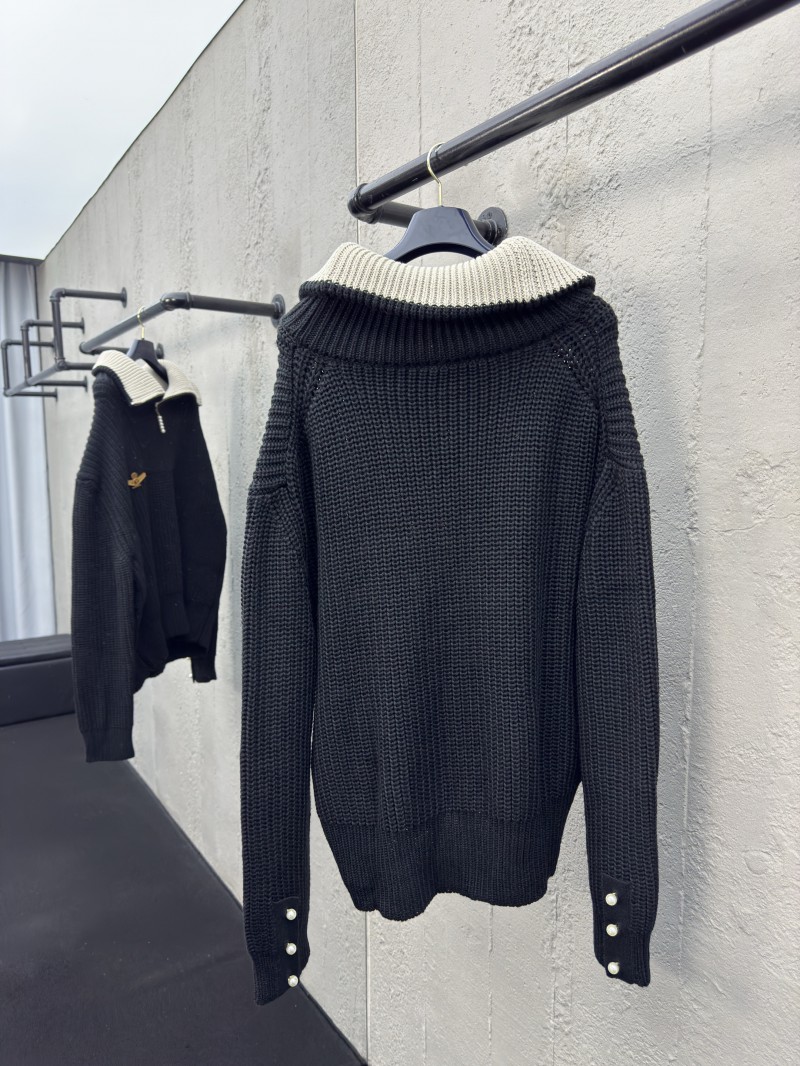 lv zipper high neck wool knit sweater 1
