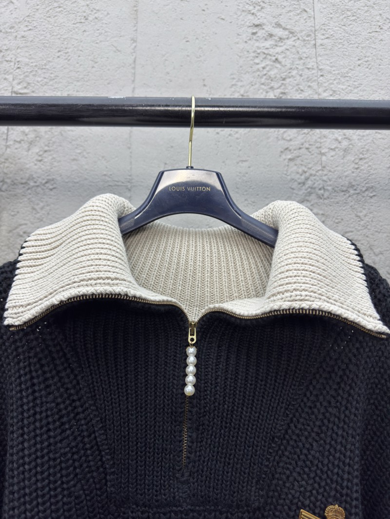 lv zipper high neck wool knit sweater 2