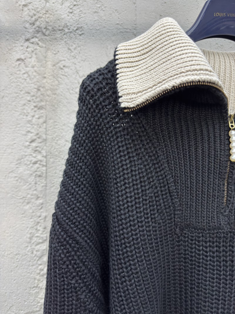 lv zipper high neck wool knit sweater 3