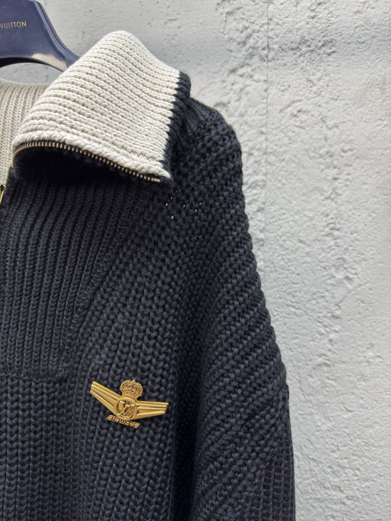 lv zipper high neck wool knit sweater 4