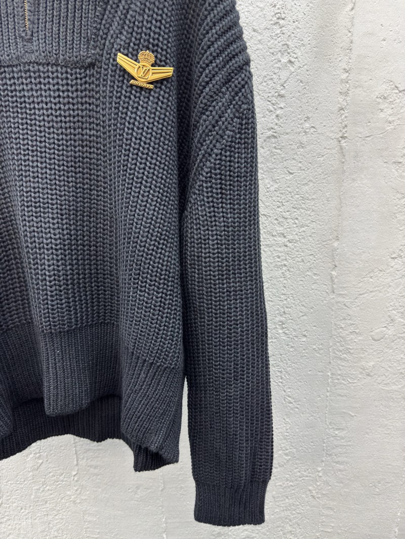 lv zipper high neck wool knit sweater 6