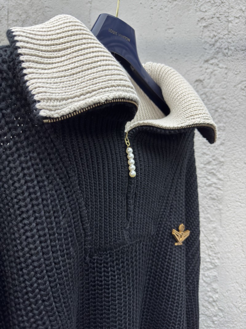 lv zipper high neck wool knit sweater 7
