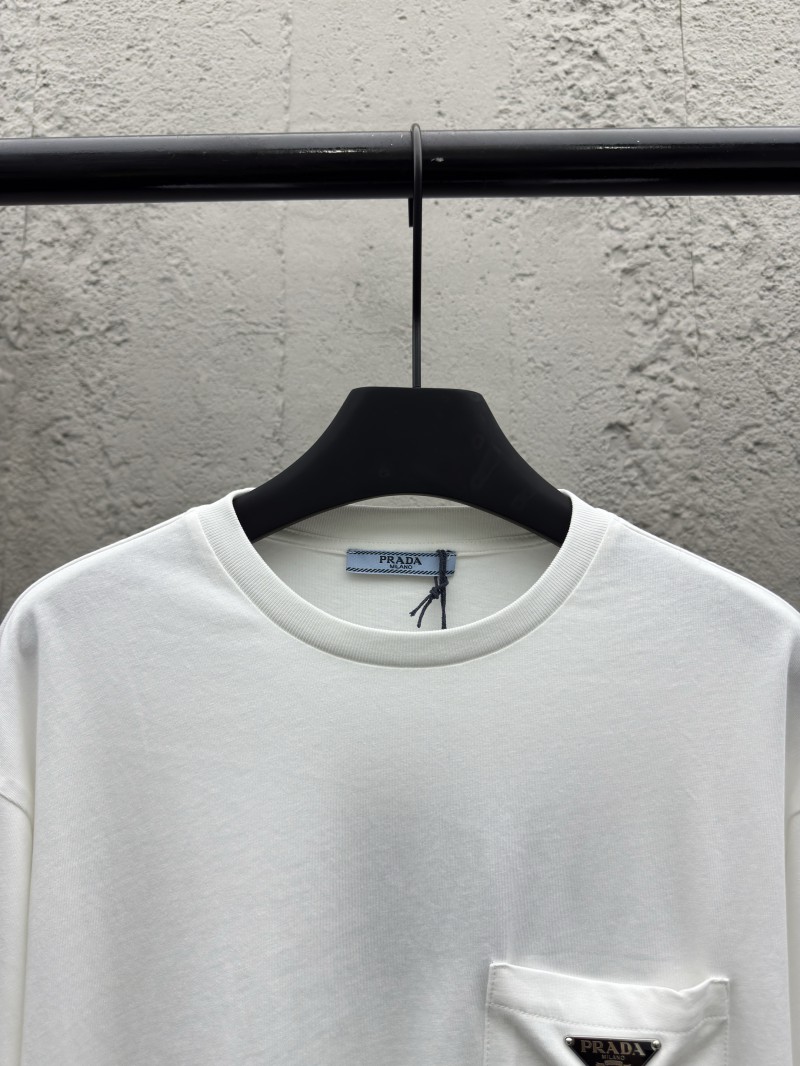 Prada triangle label pocket long sleeve white 2