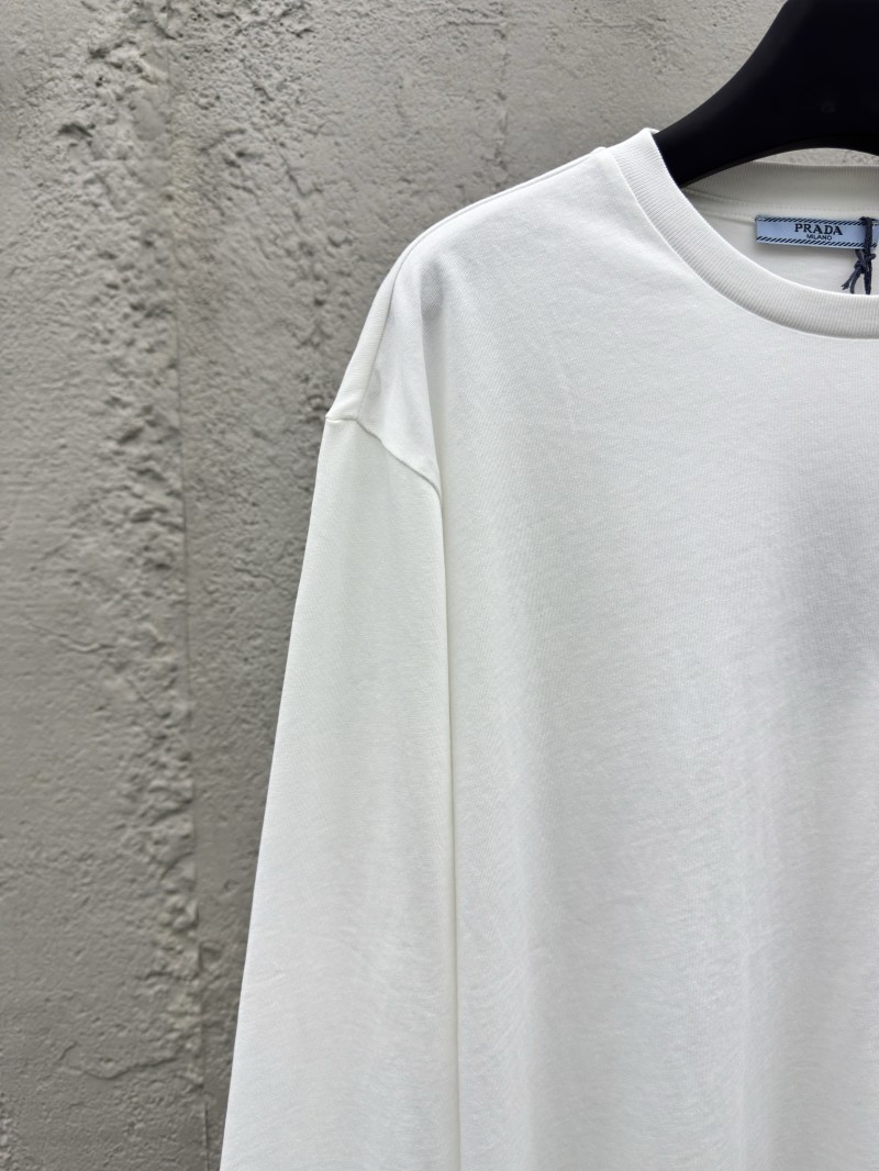 Prada triangle label pocket long sleeve white 3