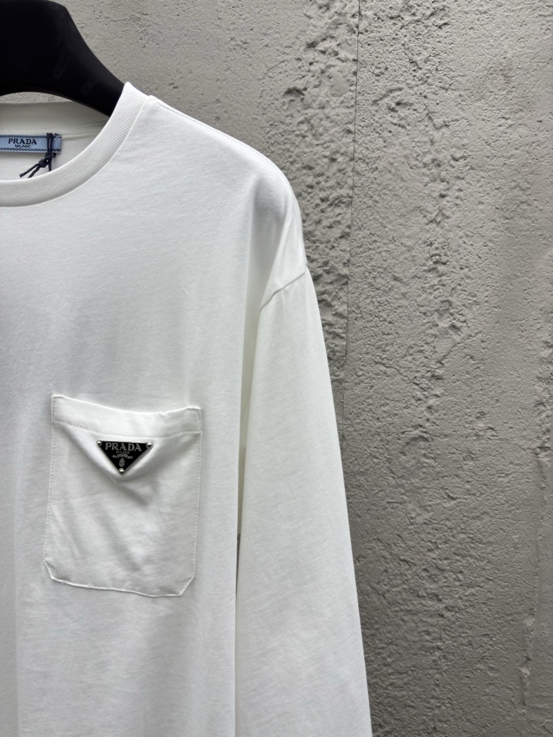 Prada triangle label pocket long sleeve white 4