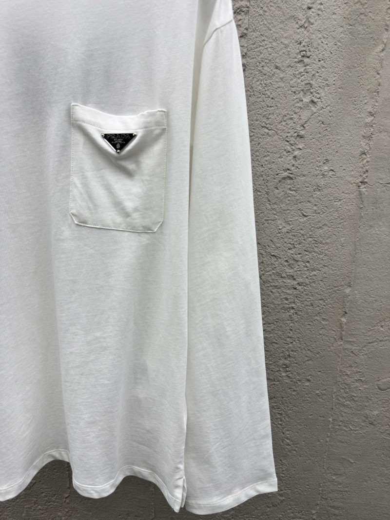 Prada triangle label pocket long sleeve white 6