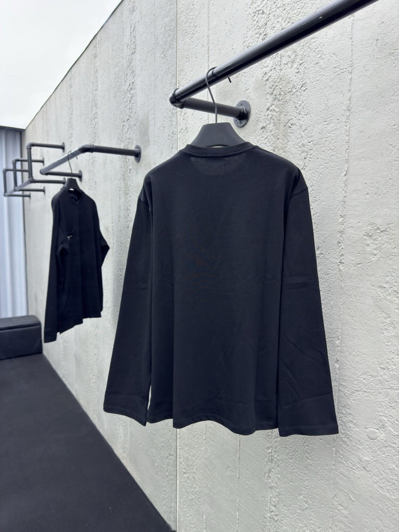 Prada triangle label pocket long sleeve black 1