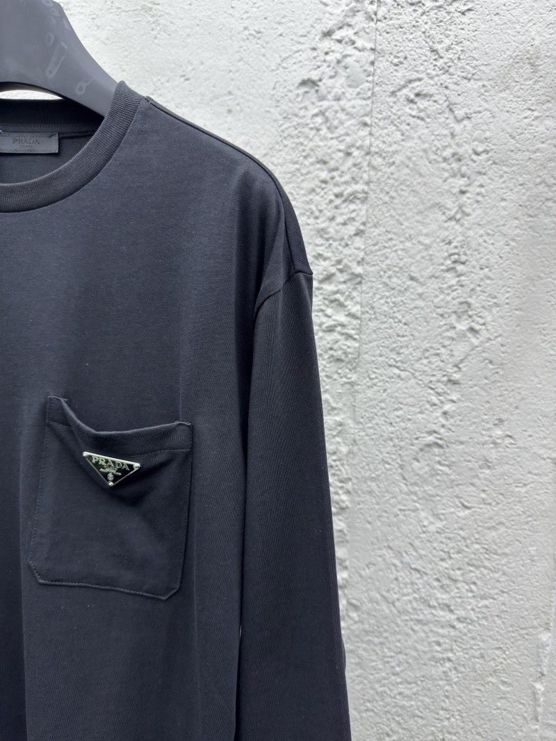 Prada triangle label pocket long sleeve black 4