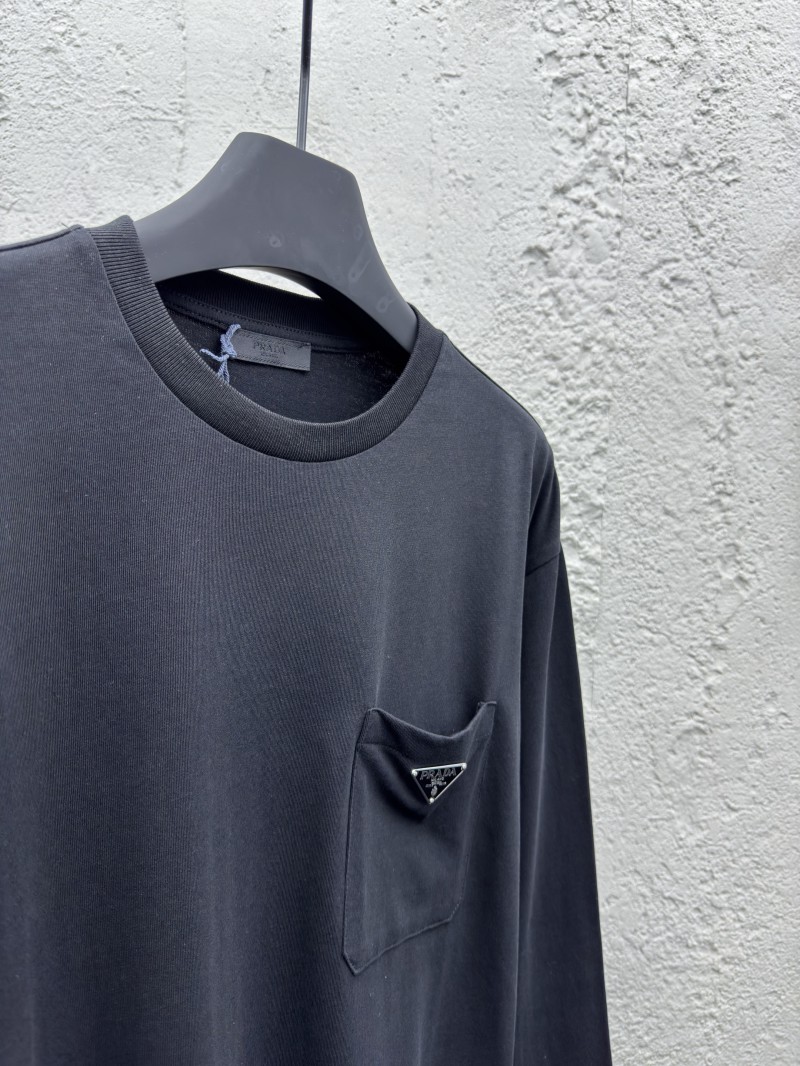 Prada triangle label pocket long sleeve black 7