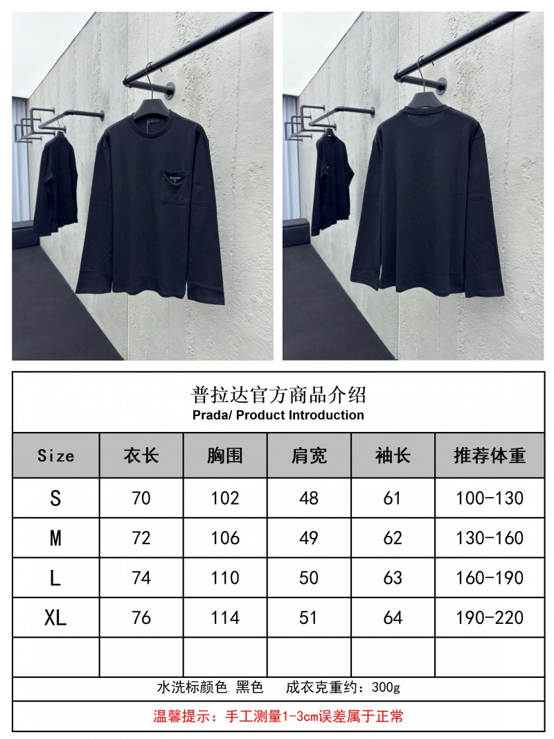 Prada triangle label pocket long sleeve black 9