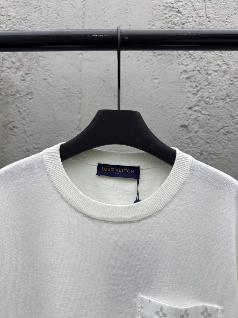 lv old flower knit appliqu?? pocket short sleeve 2