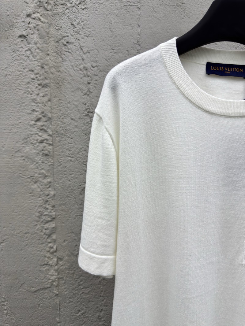 lv old flower knit appliqu?? pocket short sleeve 3