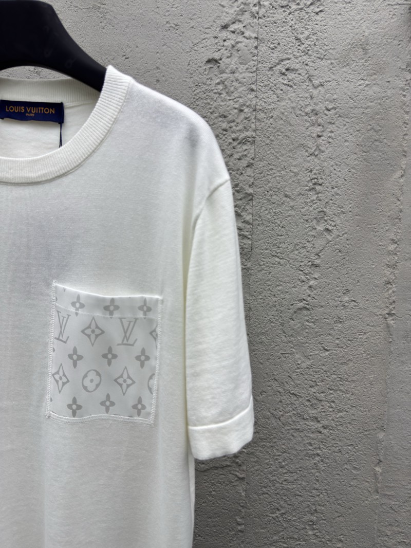 lv old flower knit appliqu?? pocket short sleeve 4