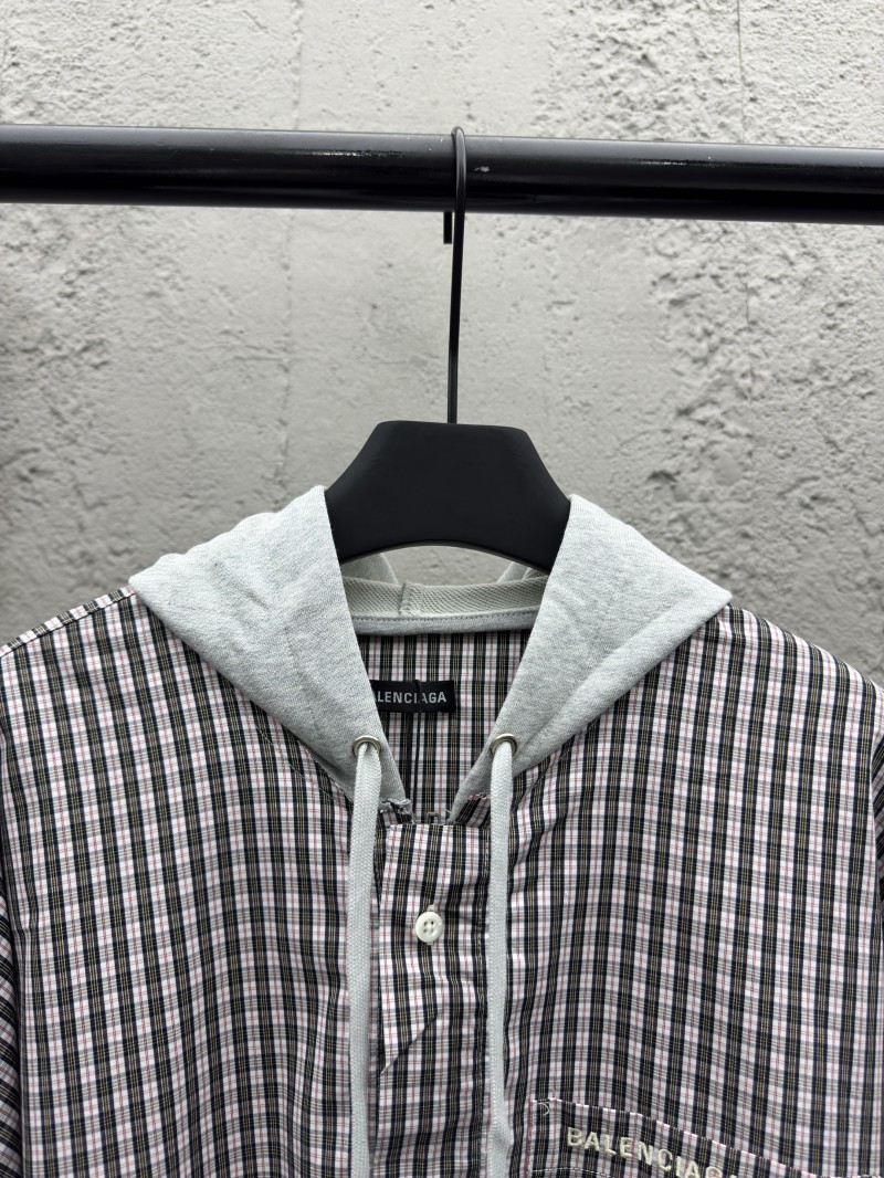 Balenciaga Patchwork Check Hooded Jacket 1
