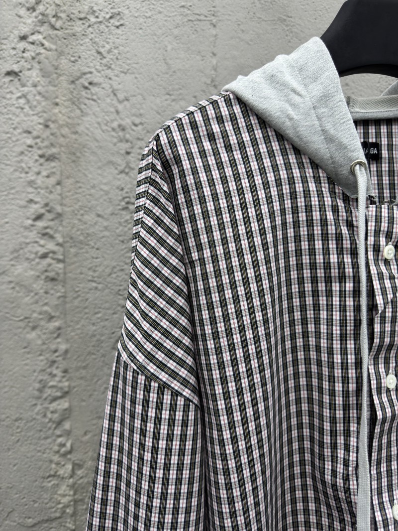 Balenciaga Patchwork Check Hooded Jacket 2