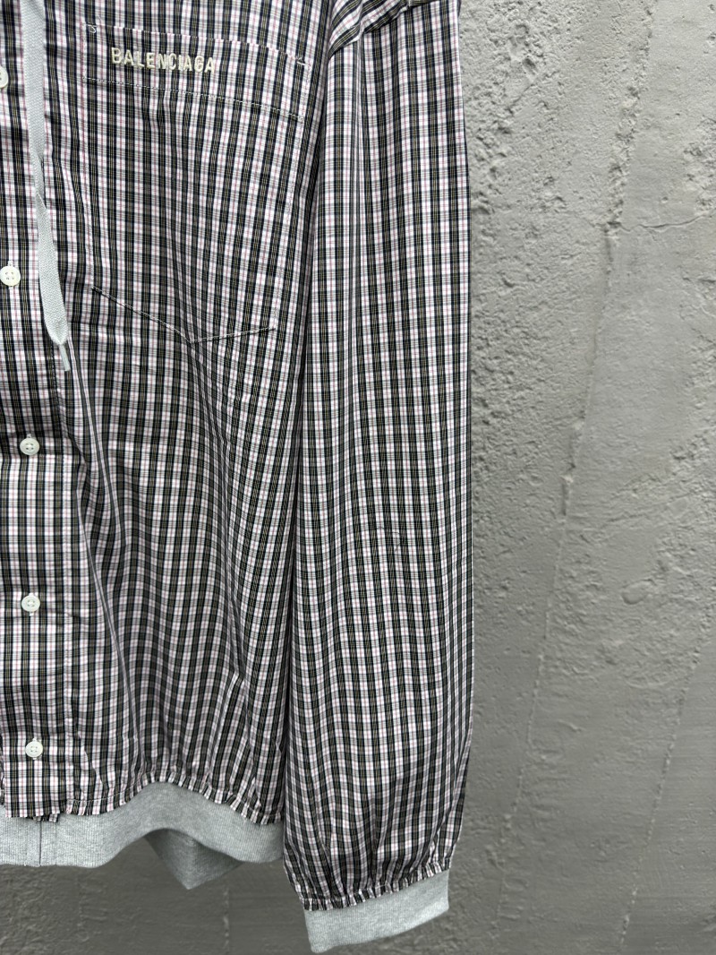Balenciaga Patchwork Check Hooded Jacket 5