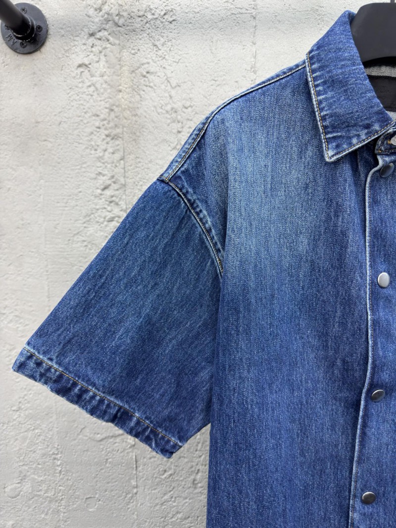 Prada Triangle Label Denim Shirt 2 3