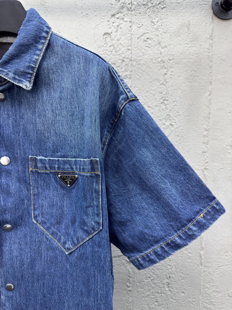 Prada Triangle Label Denim Shirt 2 4