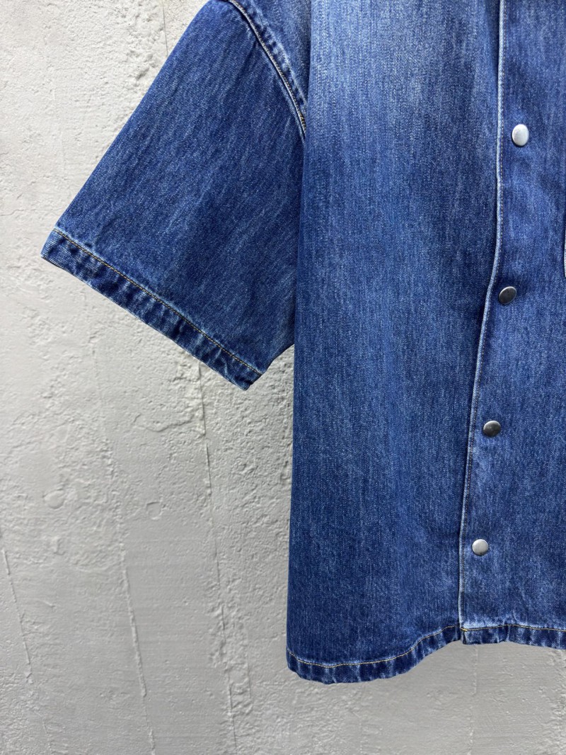 Prada Triangle Label Denim Shirt 2 5