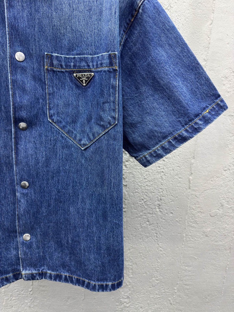 Prada Triangle Label Denim Shirt 2 6