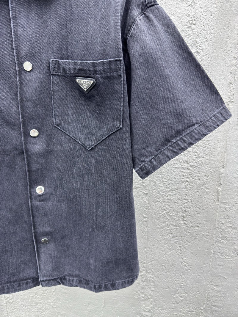 Prada Triangle Label Denim Shirt 1 6
