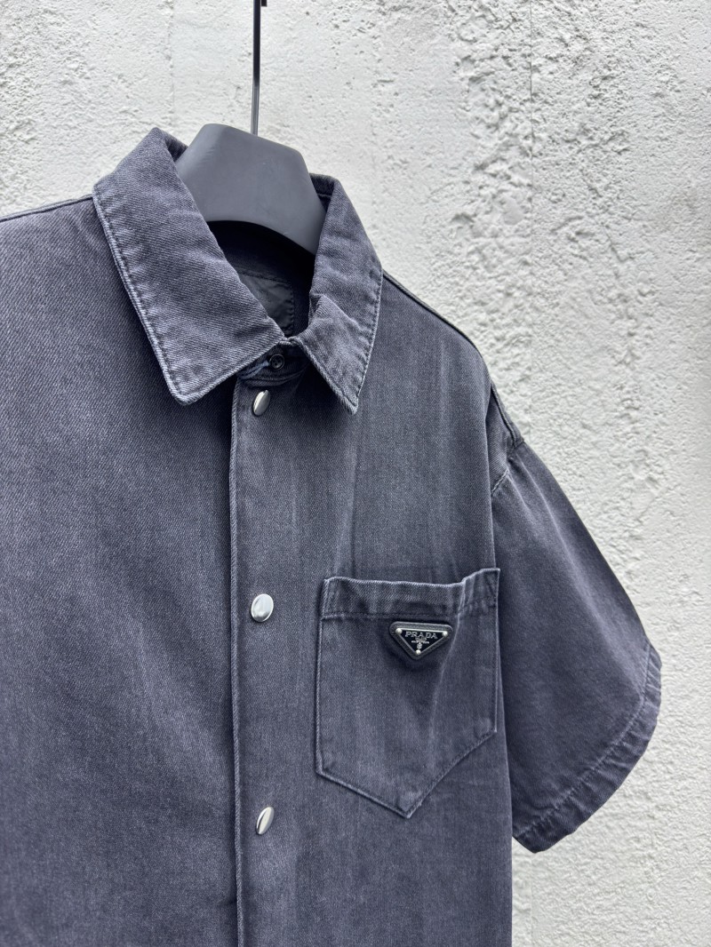 Prada Triangle Label Denim Shirt 1 7