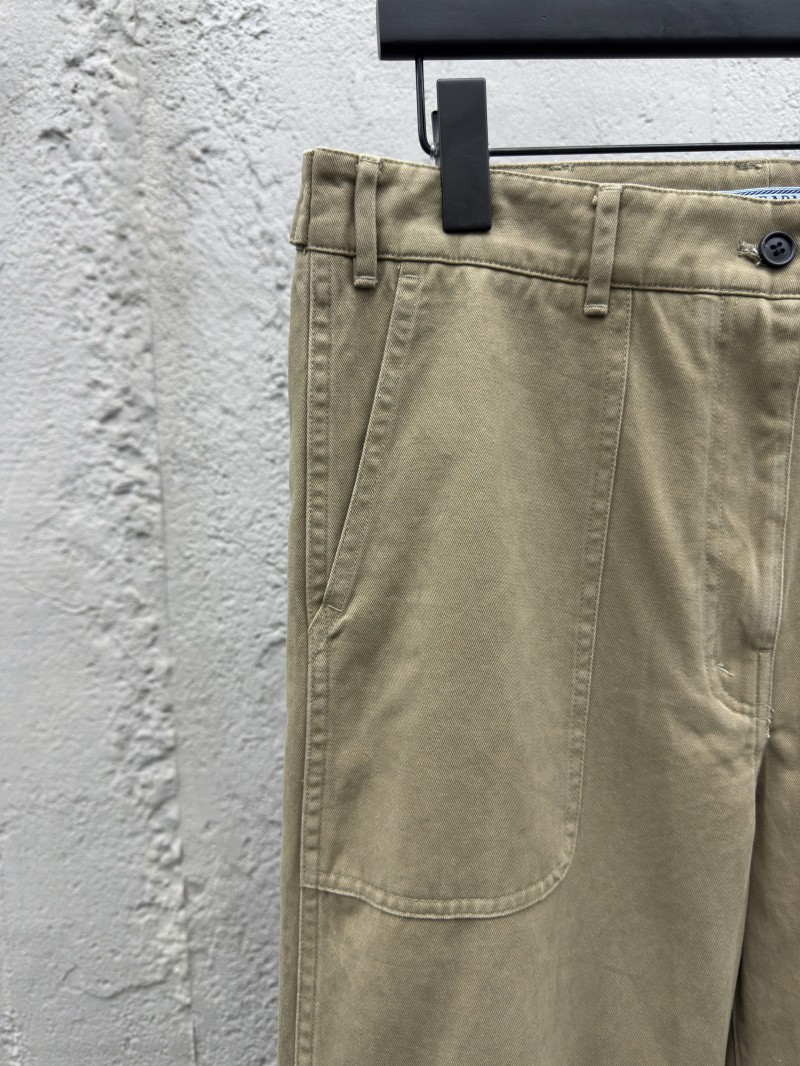 Prada  solid color zipper wide leg twill casual pants 3