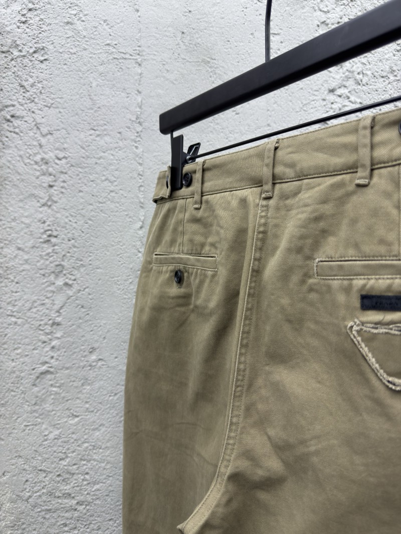 Prada  solid color zipper wide leg twill casual pants 8