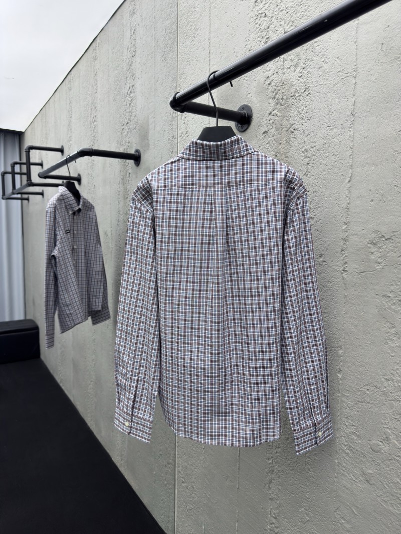 miumiu Check Cotton Long Sleeve Shirt 1