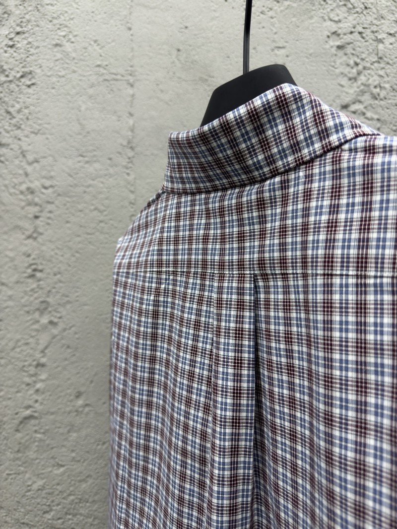 miumiu Check Cotton Long Sleeve Shirt 8
