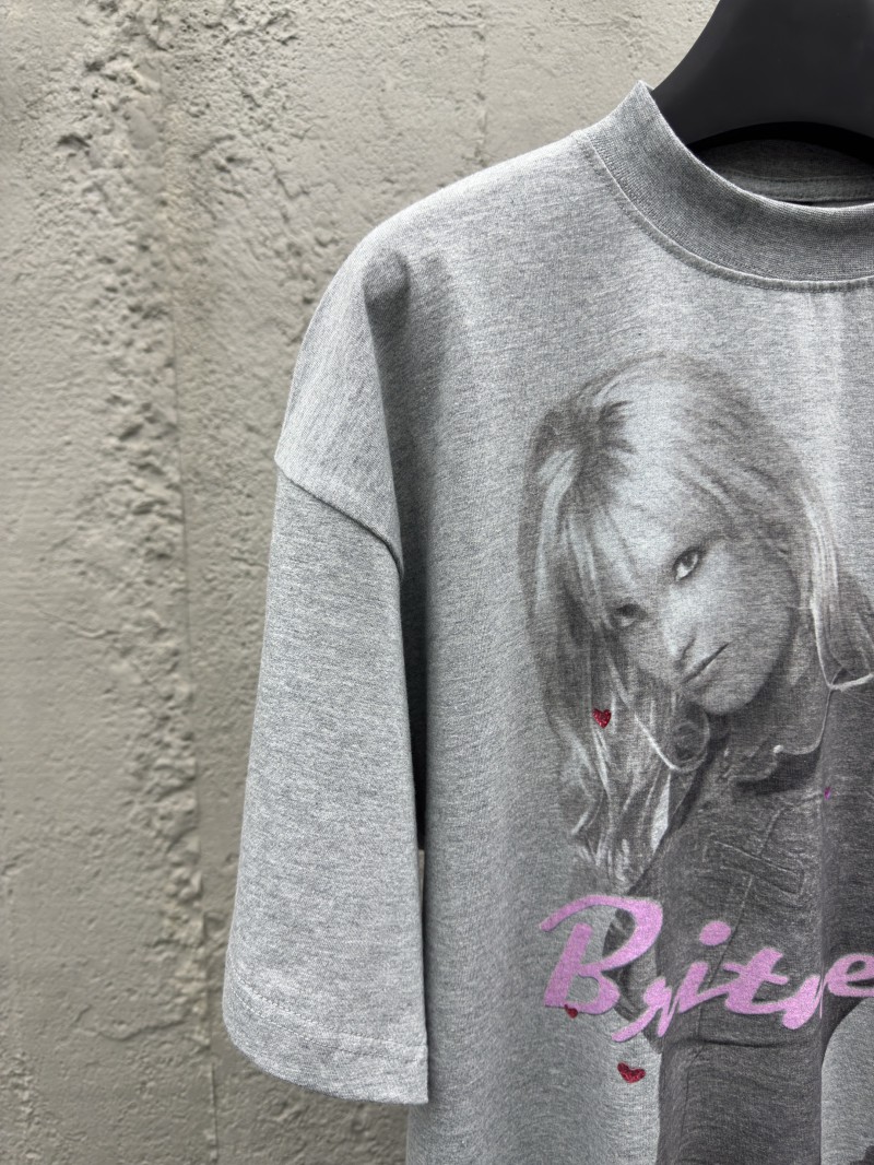 Balenciaga Britney Collection Printed Rhinestone Short Sleeve 1 3