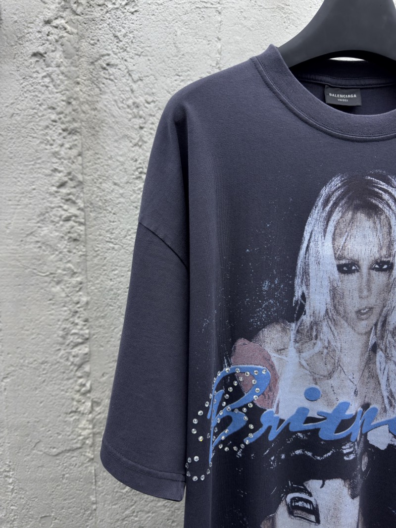 Balenciaga Britney Collection Printed Rhinestone Short Sleeve 2 3