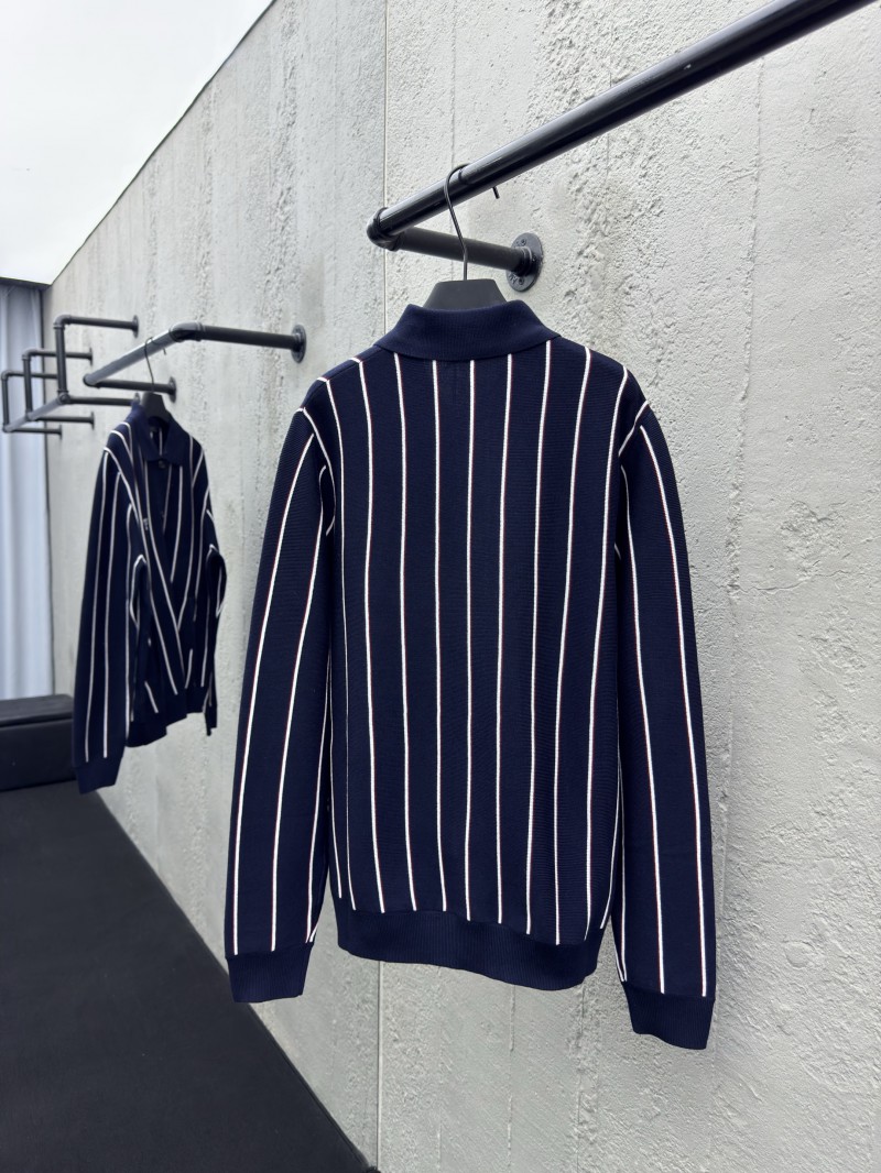 Prada  Striped Embroidered Long Sleeve Sweater 1