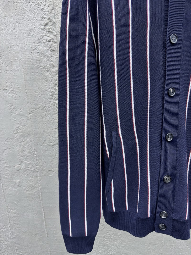 Prada  Striped Embroidered Long Sleeve Sweater 5